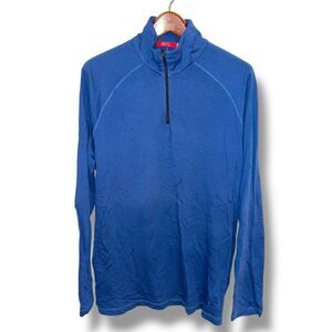 Agave Astoria L/S Royal Blue Made in USA 1/4 Zip Sweatshirt Sz L